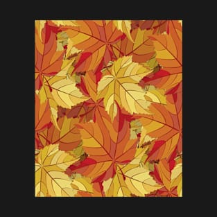 Brown  Leaves Seamless Pattern T-Shirt