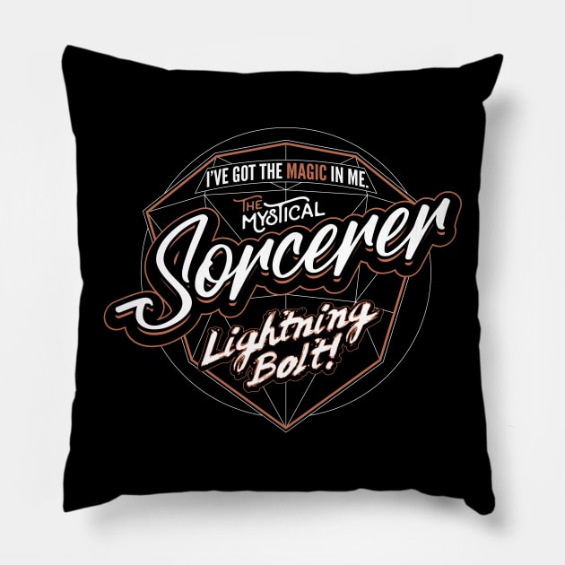 SORCERER Fantasy RPG GM Dungeon Game Master DM boardgame tee Pillow by Natural 20 Shirts