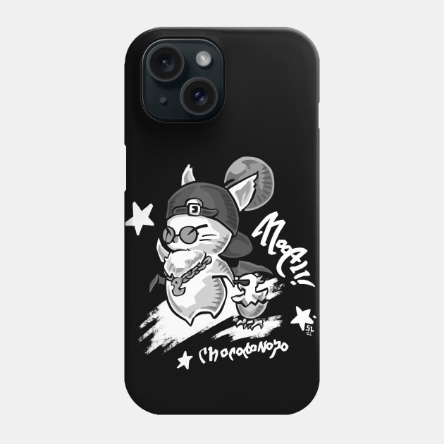 Street Wear Moogli and Chocobo-no-Ko (Moogle and Chocobo Chick) in game glamour from FF14 Phone Case by SamInJapan