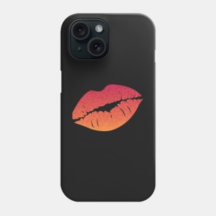 Red Orange Ombre Faux Glitter Lips Phone Case