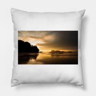 Golden light sunset Pillow