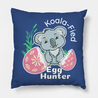 Koalafied Egg Hunter, Baby Koala Easter Pun Pillow