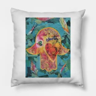 Bloom Hamsa by Harriette Knight Pillow