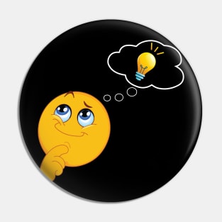 Thinking emoji thought bubble idea lightbulb Pin