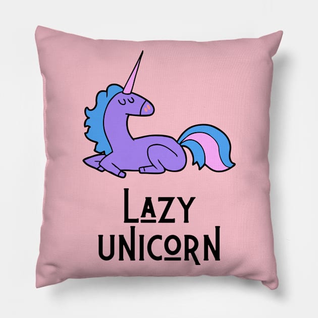 Lazy Unicorn Pillow by littleprints