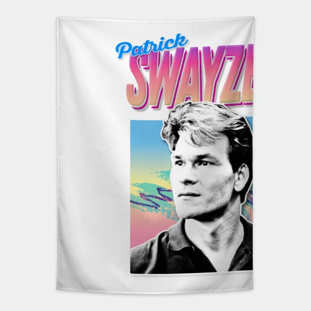 Patrick Swayze -  90s Styled Retro Graphic Design Tapestry by DankFutura