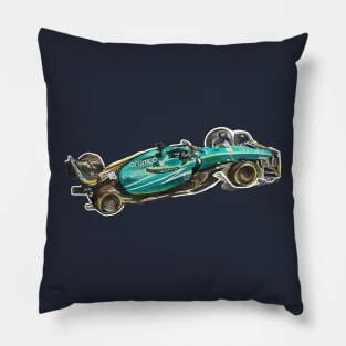 Racing Car in watercolours pattern illustration, Formula 1 watercolours Pillow