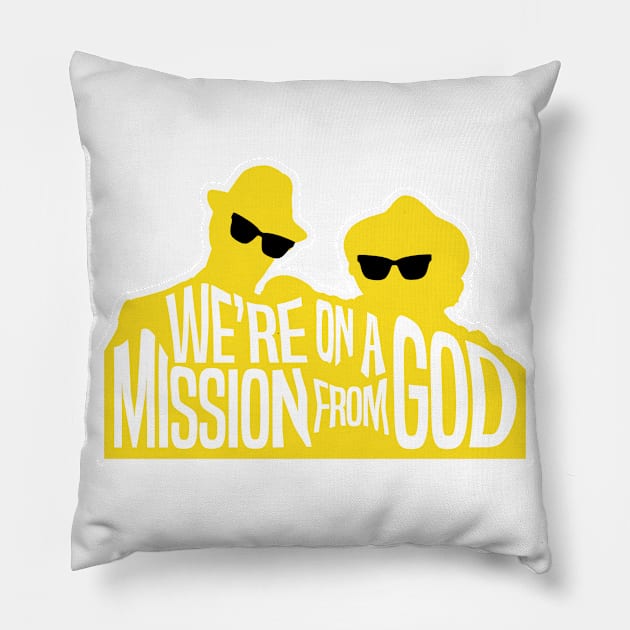 The Blues Brothers Are on a Mission From God Pillow by Xanaduriffic