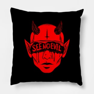 Devils head. See no evil Pillow