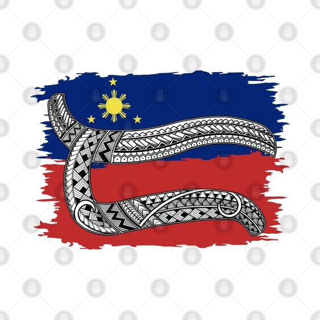 Philippine Flag Tribal line Art / Baybayin word DA / RA by Pirma Pinas