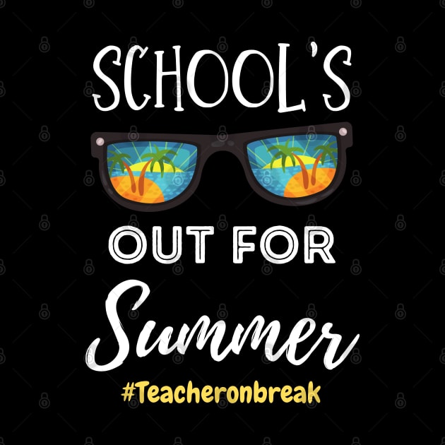 School Is Out For Summer, Teacher On Break Retro Sunglasses Teacher Summer Vacation Gift by JustBeSatisfied