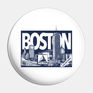 Boston Title Town Skyline Tapestry (White) Pin