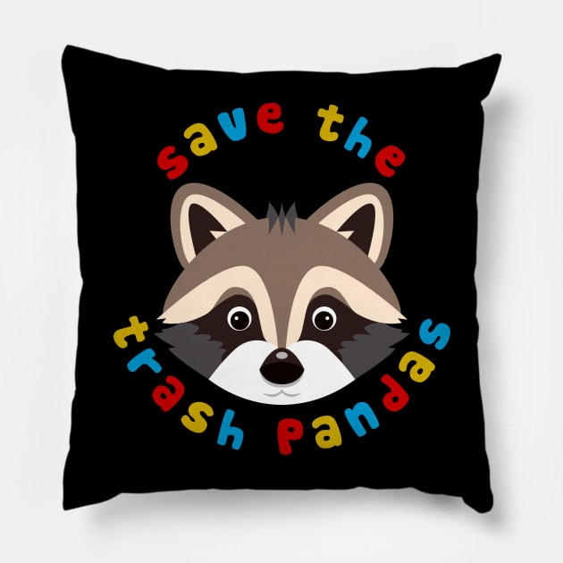 Save The Trash Pandas Pillow by n23tees