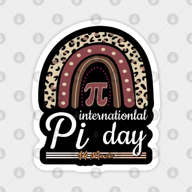 Pi Day 14 March Math Teacher Leopard Rainbow Magnet by FabulousDesigns