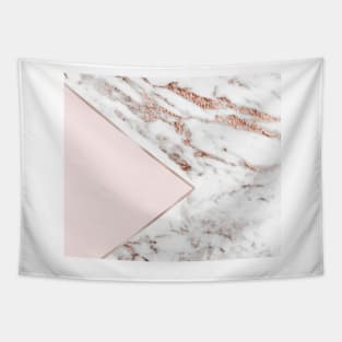 Blush pink geo - rose gold marble Tapestry