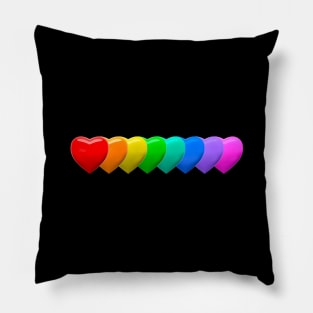 Rainbow hearts in colorful love Pillow