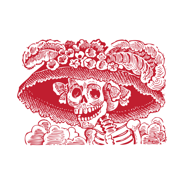Calavera Catrina | Dia De Los Muertos | Day of the Dead | Skulls | Skeletons | Sugar Skulls | Red | by Eclectic At Heart