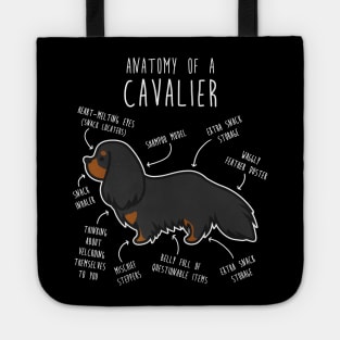 Cavalier King Charles Spaniel Dog Black and Tan Anatomy Tote