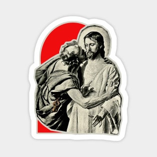 Judas' traitorous kiss in Jesus Christ Magnet