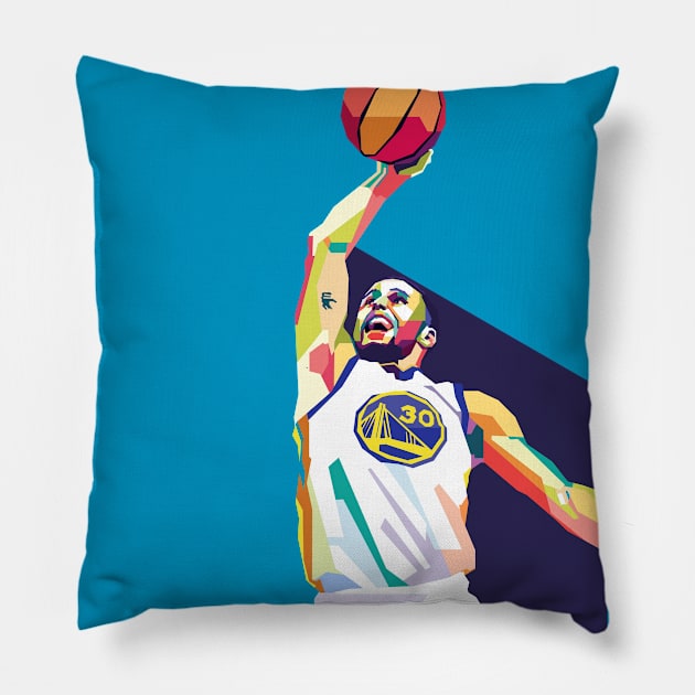 Stephen Curry Dunk Pillow by Creativedy Stuff