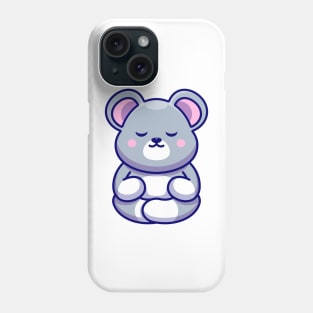 Cute baby mouse meditation cartoon Phone Case