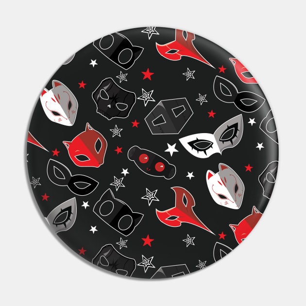 Persona 5 Masks Pattern Pin by nay__b