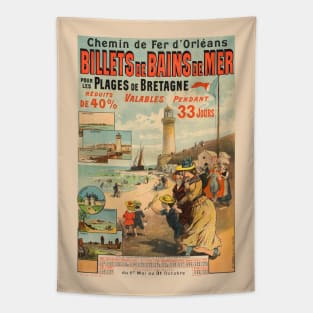 Billets de Bains de Mer Vintage Poster 1890 Tapestry