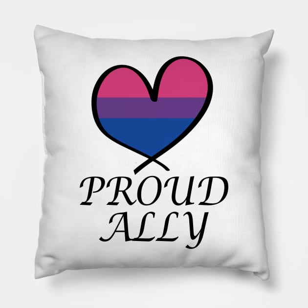 Proud Ally LGBT Gay Pride Month Bisexual Flag Pillow by artbypond