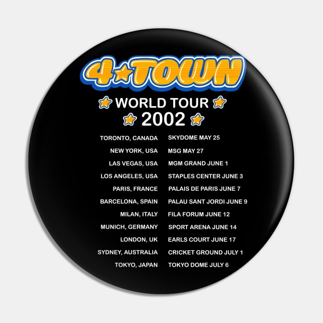 4Town world tour dates 2002 concert tee Pin by EnglishGent