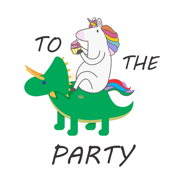 To the Party Unicorn and Dinosaur by Geovanne96