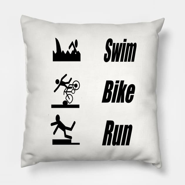 Swim Bike Run Pillow by NT85