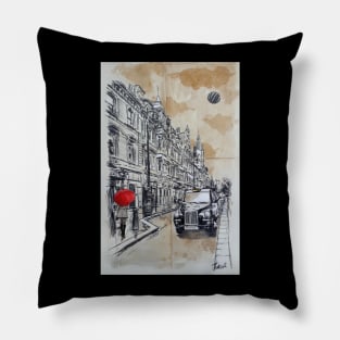 Black cab London Pillow