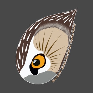 Northern Saw-whet Owl (Small Text) T-Shirt