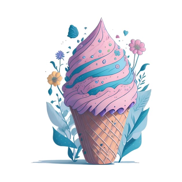 ice cream graffiti illustration by emofix