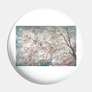 Magnolia Branches On Blue Pin