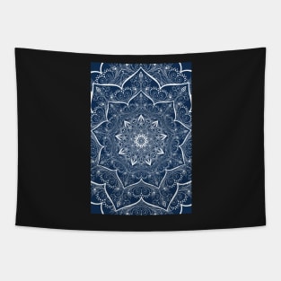 Boho Sapphire/white Mandala Tapestry