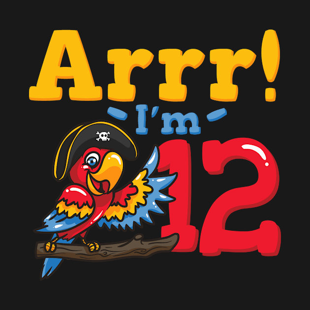 12th Birthday Pirate Captain Parrot by CreativeGiftShop