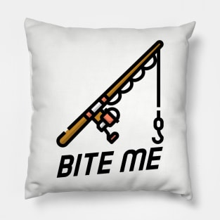 Bite Me Fishing Rod Pillow