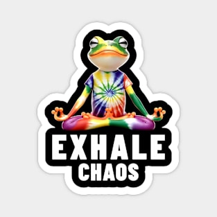 Exhale Chaos Zen Frog Meditation Yoga Magnet