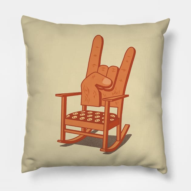 This Chair Rocks! - funny rock 'n' roll rocking chair joke Pillow by thedesigngarden