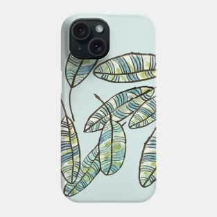 Gold Green and Blue Feathers Phone Case