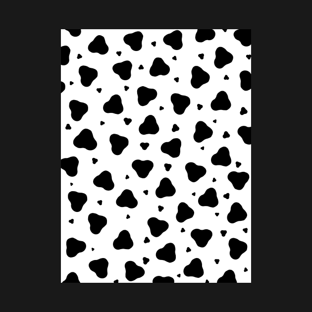 BLACK Cow Spots On White Pattern by SartorisArt1