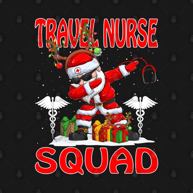 Christmas Travel Nurse Squad Reindeer Pajama Dabing Santa by intelus