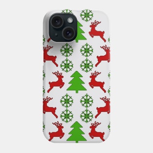 Festive Pixel Parade: Reindeer, Tree, Snowflake No 2 Phone Case