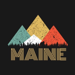 Secret Sasquatch Hidden Retro Maine with Hiding Bigfoot T-Shirt