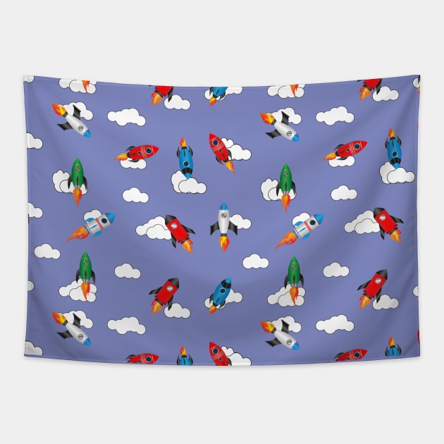 Rocket Pattern Tapestry by Hastag Pos