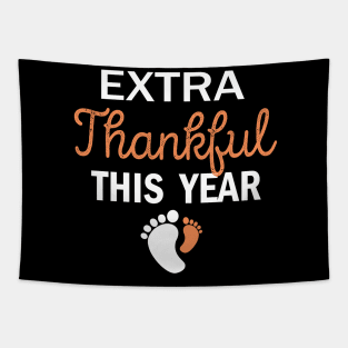 Pregnancy reveal thanksgiving baby announcement  gift Tapestry