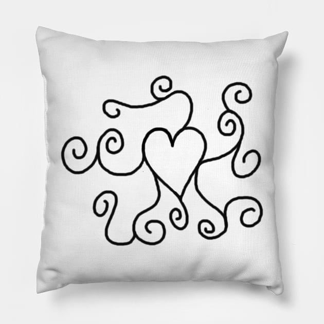 Heart Doodle Pillow by Winterpearl