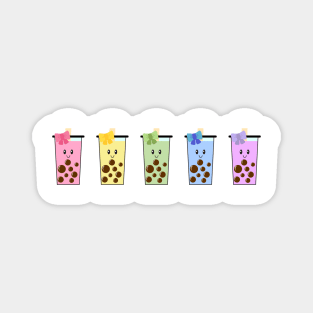 Rainbow Boba Cups Magnet