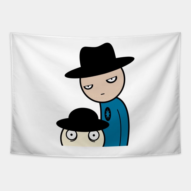 Funny Cartoon Cowboys Tapestry by Drop23